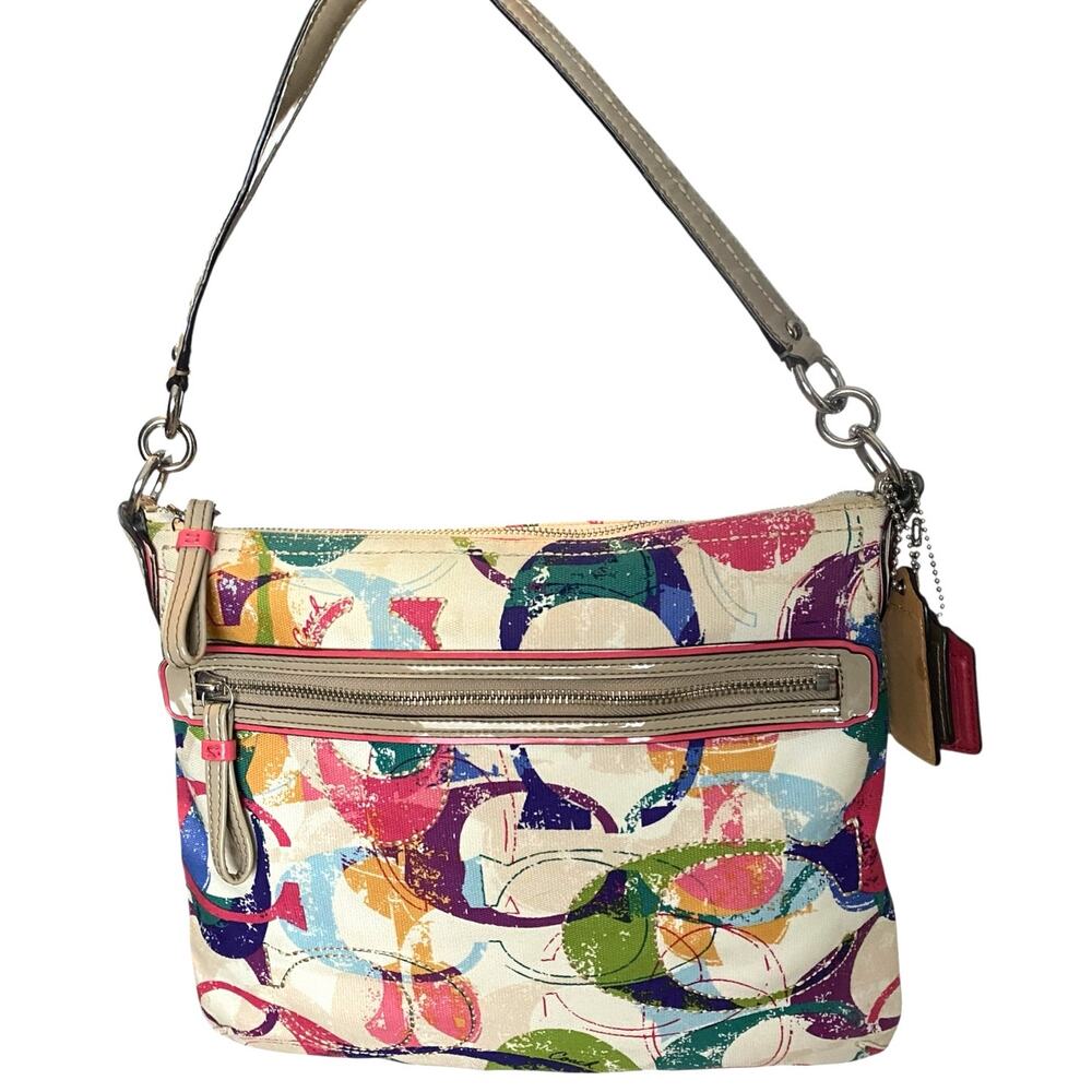 Coach Poppy Stamped C Hippie Signature Bag Colorful Monogram Shoulder Bag - Picture 11 of 11